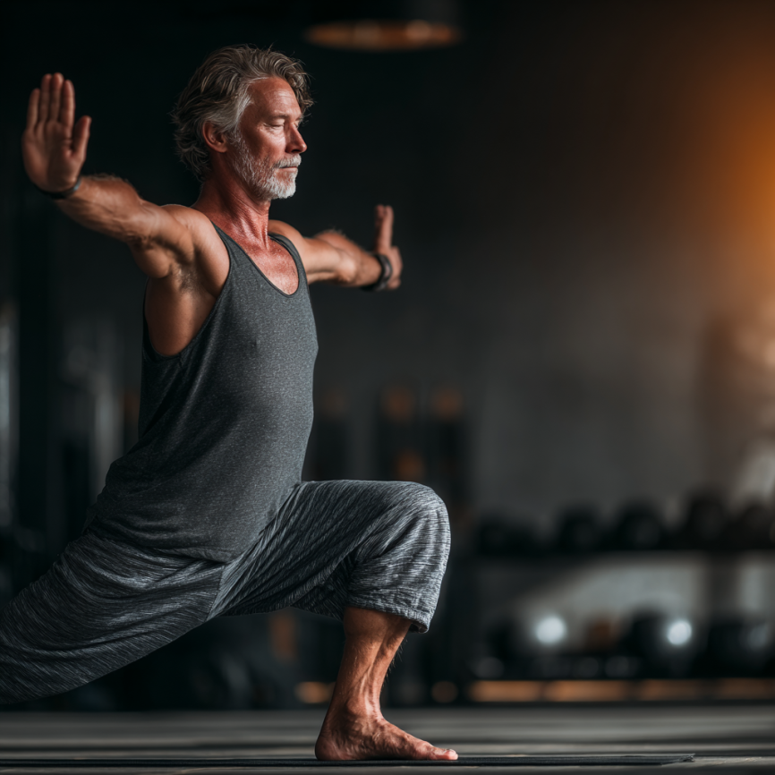 Спокійне заняття йогою в групі