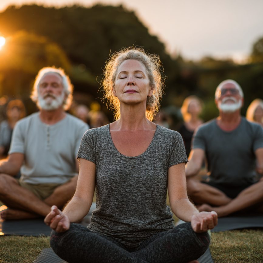 Мирна атмосфера йога-студії